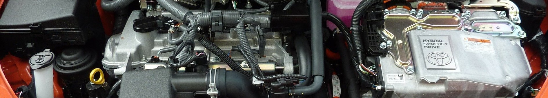 Image showing the engine area of an hybrid vehicle